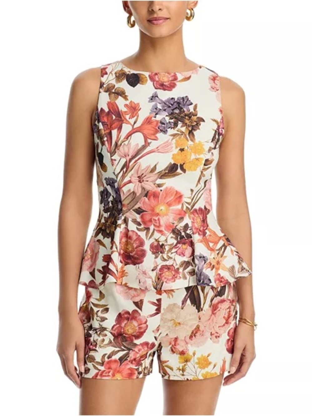 NWT AQUA Floral Sleeveless Top, Size XXL